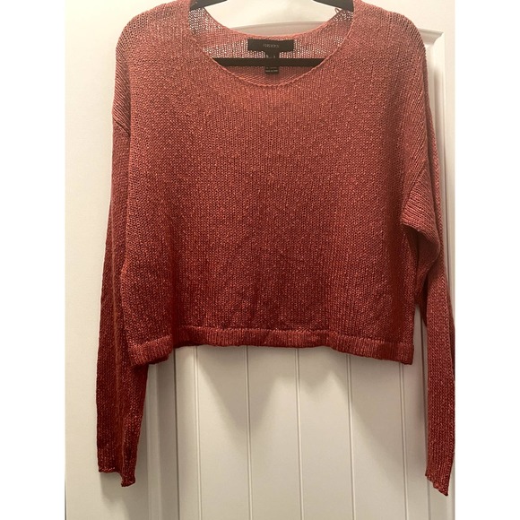 NWT Forever 21 Rust Crop Lightweight Sweater Large - Picture 2 of 3